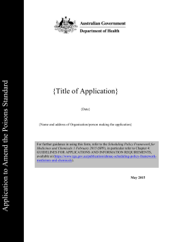 Application to amend the Poisons Standard