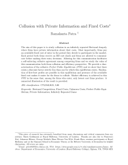Ram Collusion with Private Information and Fixed Costs