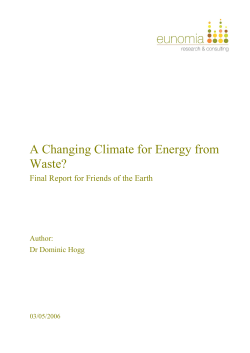 A Changing Climate for Energy from Waste?