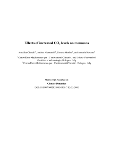 Effects of increased CO2 levels on monsoons