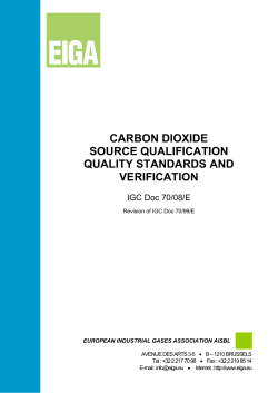 carbon dioxide source qualification quality standards and