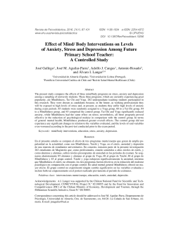 Effect of Mind/ Body Interventions on Levels of Anxiety, Stress and