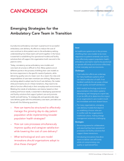 Emerging Strategies for the Ambulatory Care Team