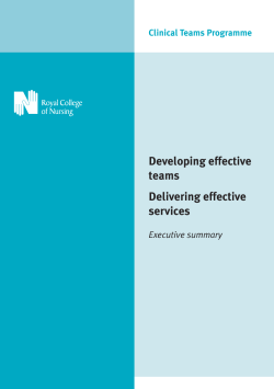 Developing effective teams