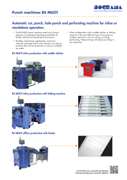 Punch machines BS MULTI Automatic cut, punch, hole