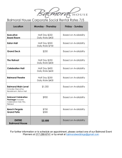 Balmoral House Corporate Social Rental Rates 7/5 Location