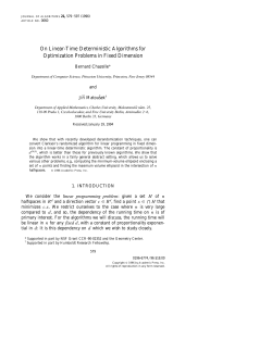 On Linear-Time Deterministic Algorithms for Optimization Problems