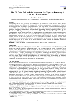 The Oil Price Fall and the Impact on the Nigerian Economy:A Call for