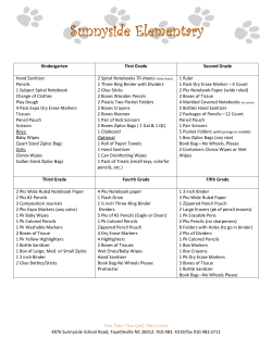 One Team, One Goal, One Counts 3876 Sunnyside School Road