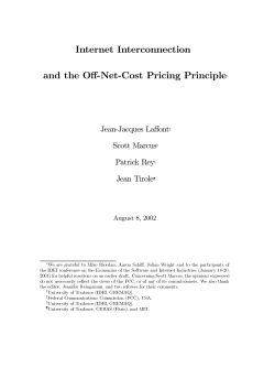 Internet Interconnection and the Off0Net0Cost Pricing Principle