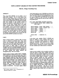 Using Across Variable in PROC REPORT Procedure