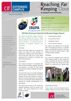 Off-Pitch Business Potential for Munster Rugby Players