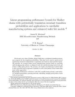 Linear pro rammin performance bounds for Markov chains with