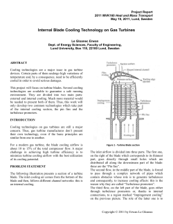 Internal Blade Cooling Technology on Gas Turbines