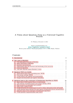 A Vision about Quantum Jump as a Universal Cognitive Process
