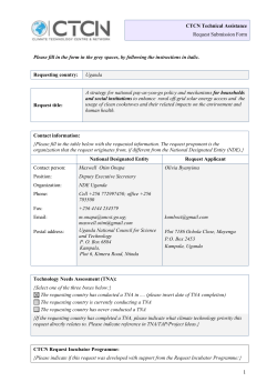 CTCN Technical Assistance Request Submission Form Please fill in