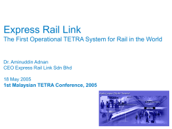 PA System The overall TETRA radio system was designed with high
