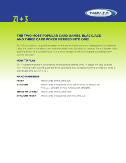 the two most popular card games, blackjack and three card poker