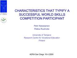 A Case Study of Finnish World Skills Competition Participants