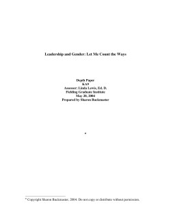 Leadership and Gender - FutureWorks Consulting