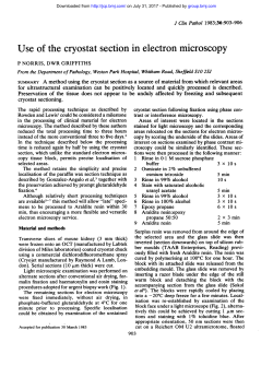 Use of the cryostat section in electron microscopy