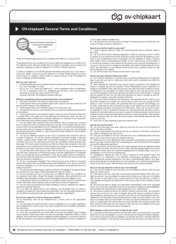 OV-chipkaart General Terms and Conditions