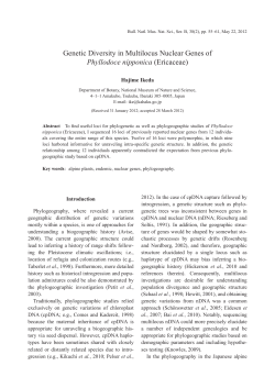 Genetic Diversity in Multilocus Nuclear Genes of Phyllodoce nipponica