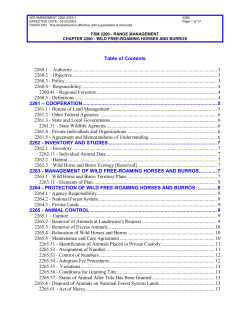 management of wild free-roaming horses and burros
