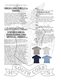 DRESS CODE FOR FTA Students.