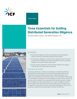 Three Essentials for Guiding Distributed Generation Diligence