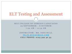 ELT Testing and Assessment