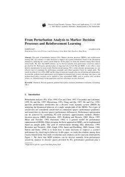 From Perturbation Analysis to Markov Decision Processes and