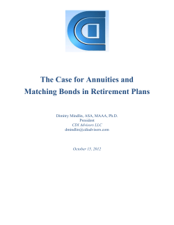 The Case for Annuities and Matching Bonds in