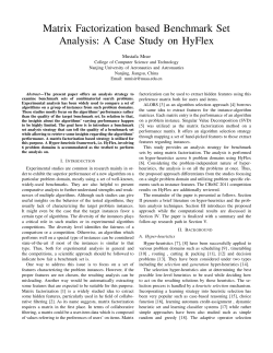 Matrix Factorization based Benchmark Set Analysis: A Case Study