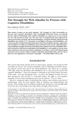 The Struggle for Web eQuality by Persons with Cognitive Disabilities