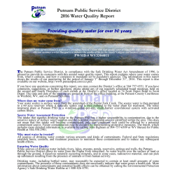 Putnam Public Service District 2016 Water Quality Report Providing