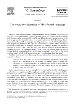 The cognitive dynamics of distributed language