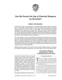 Can We Prevent the Use of Chemical Weapons by Terrorists?