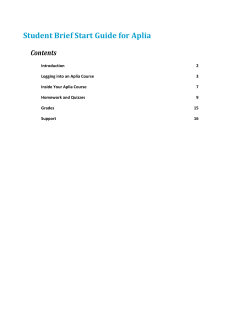 Student Brief Start Guide for Aplia