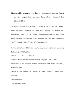 Genome-wide sequencing of longan (Dimocarpus longan Lour