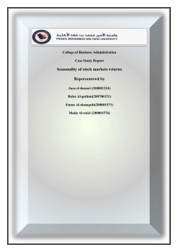 Seasonality of stock markets returns Repersentewd by