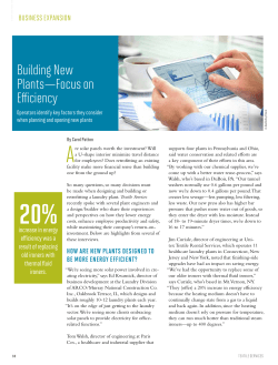 Building New Plants&mdash;Focus on Efficiency