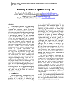 Modeling a System of Systems Using UML