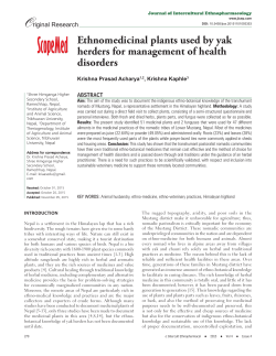 Ethnomedicinal plants used by yak herders for