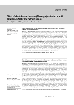 Effect of aluminium on bananas \(Musa spp - Fruits