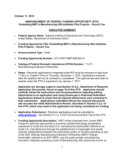 announcement of federal funding opportunity