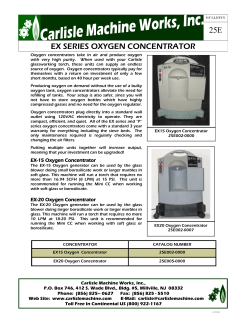 25e ex series oxygen concentrator