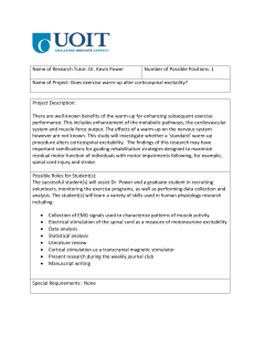 Name of Research Tutor: Dr. Kevin Power Number of Possible