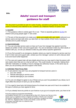 Policy for Escort/ Transport of Children and Young People