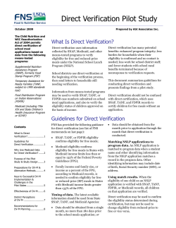 Direct Verification Pilot Study